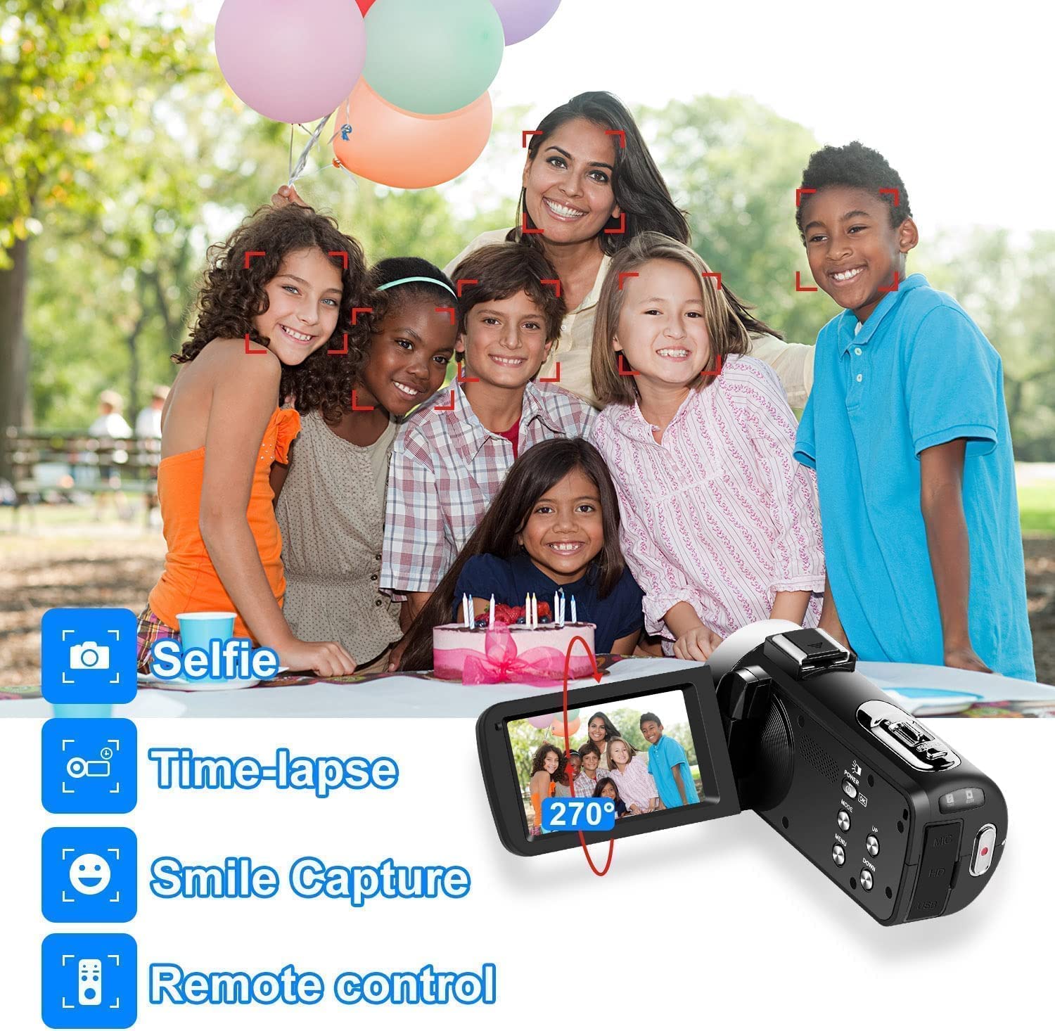 Amazon | ビデオカメラ YouTubeカメラ 2.7K動画 1080P 4800MP画像数